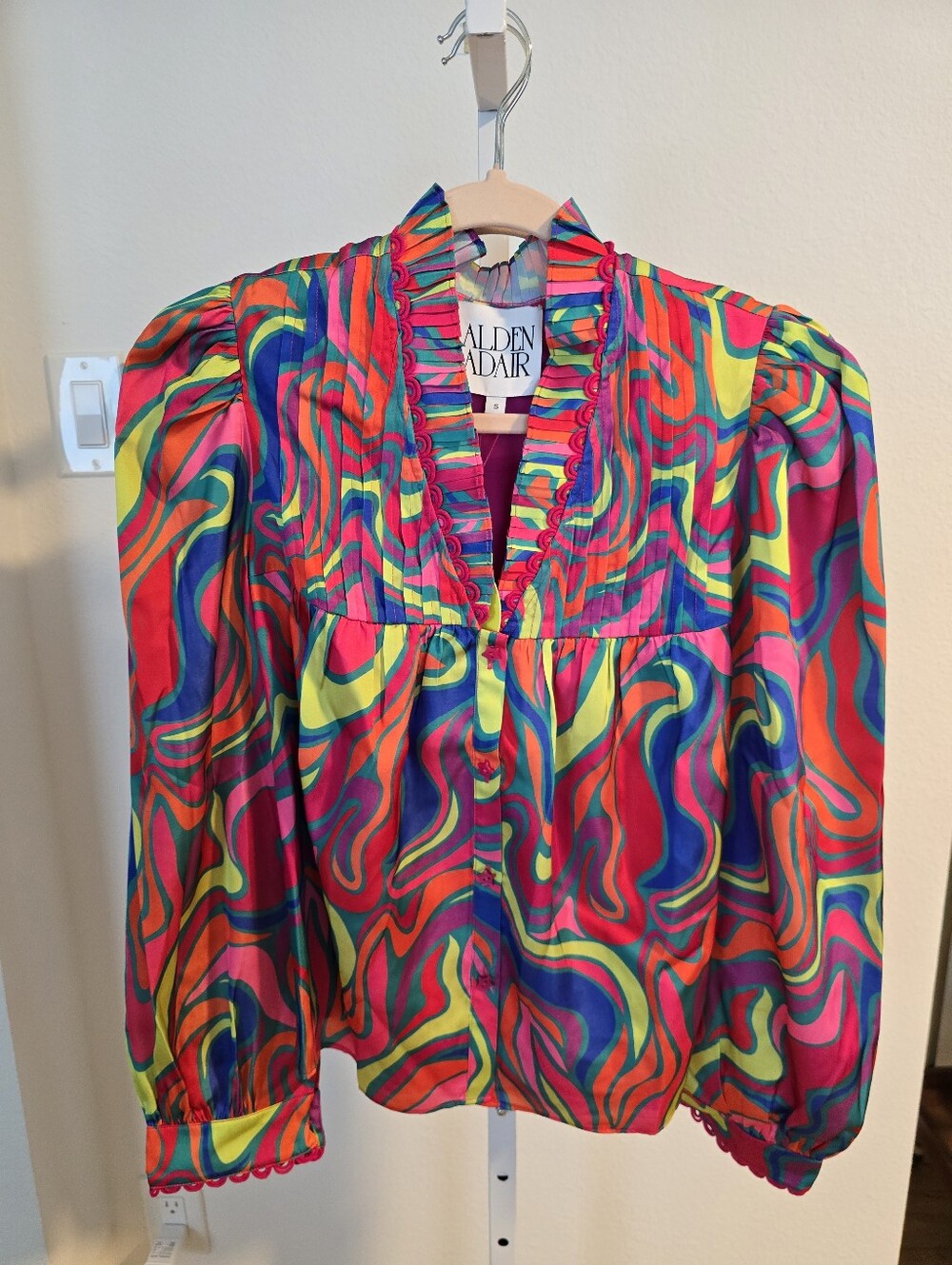 NWT Alden Adair Blouse in Wonderland Print